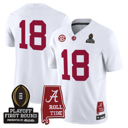 White - #18 Crimson