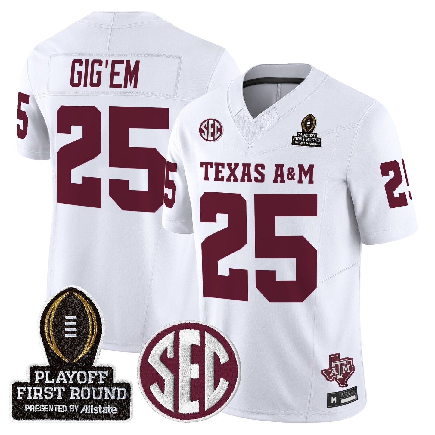 White - #25 Gig'Em