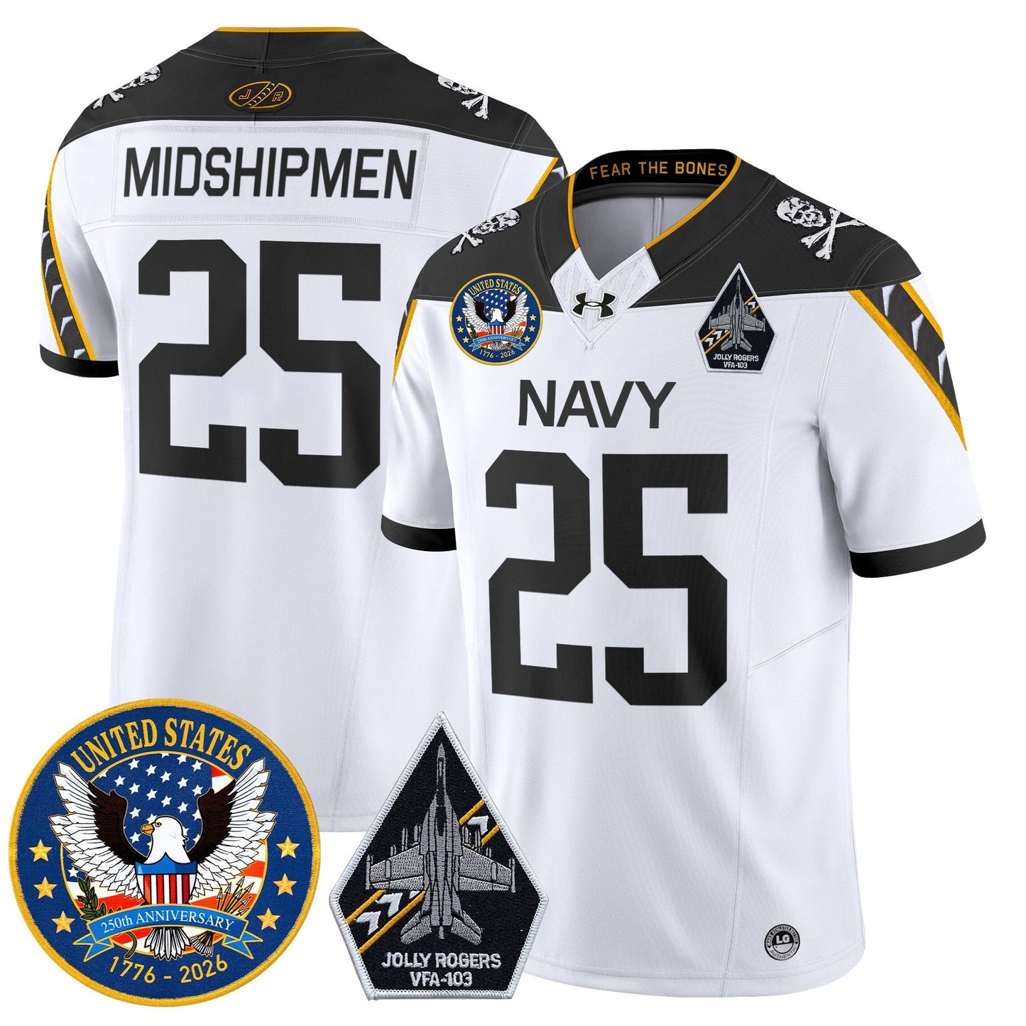 White - #25 Midshipmen