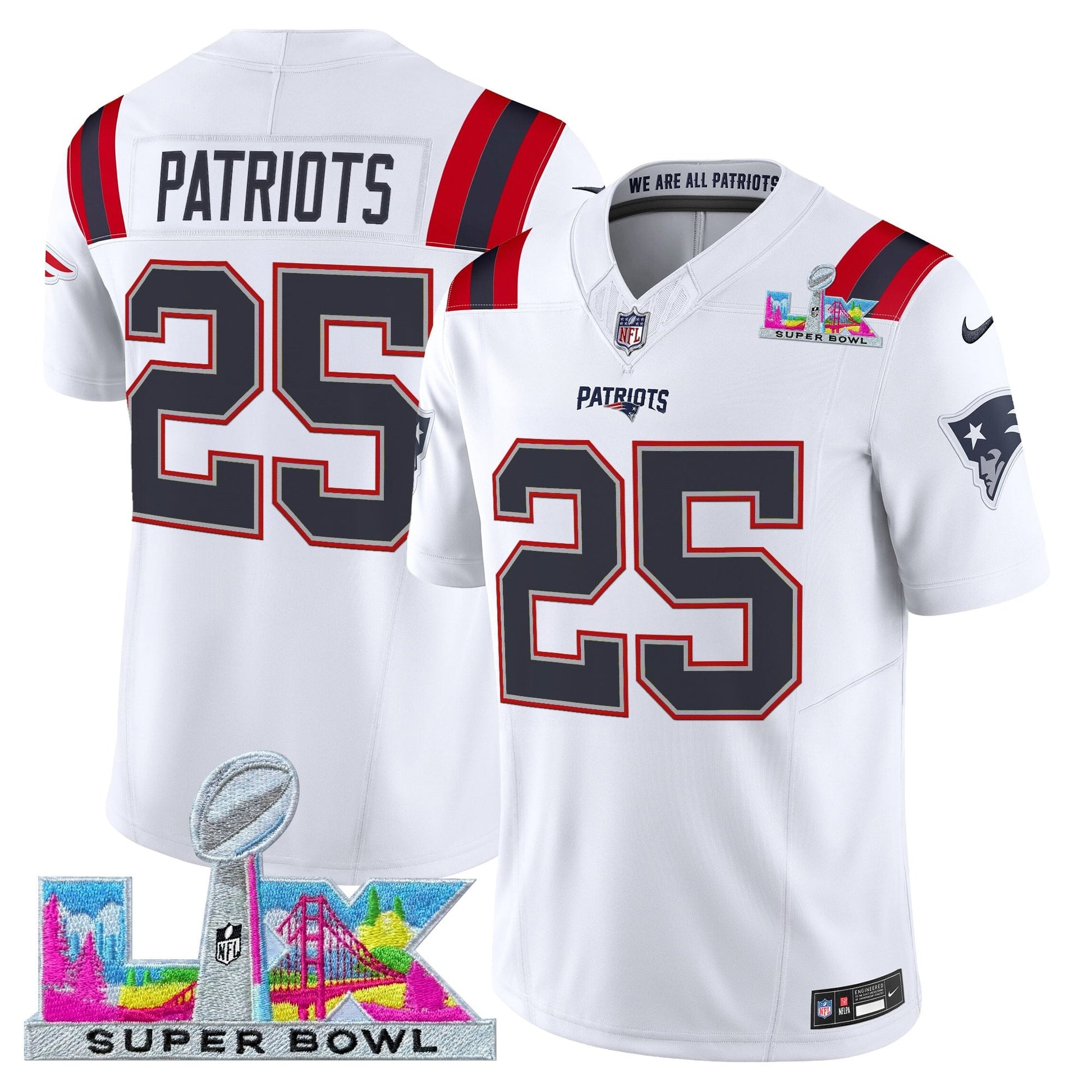 White - #25 Patriots