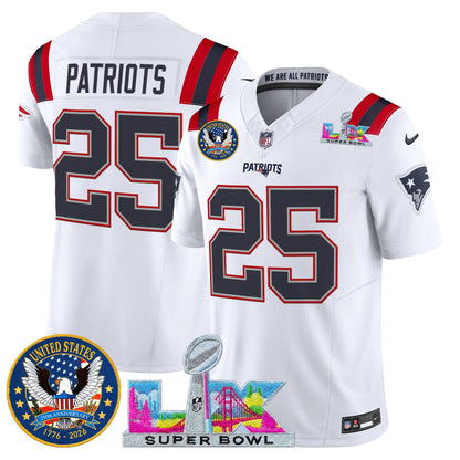 White - #25 Patriots