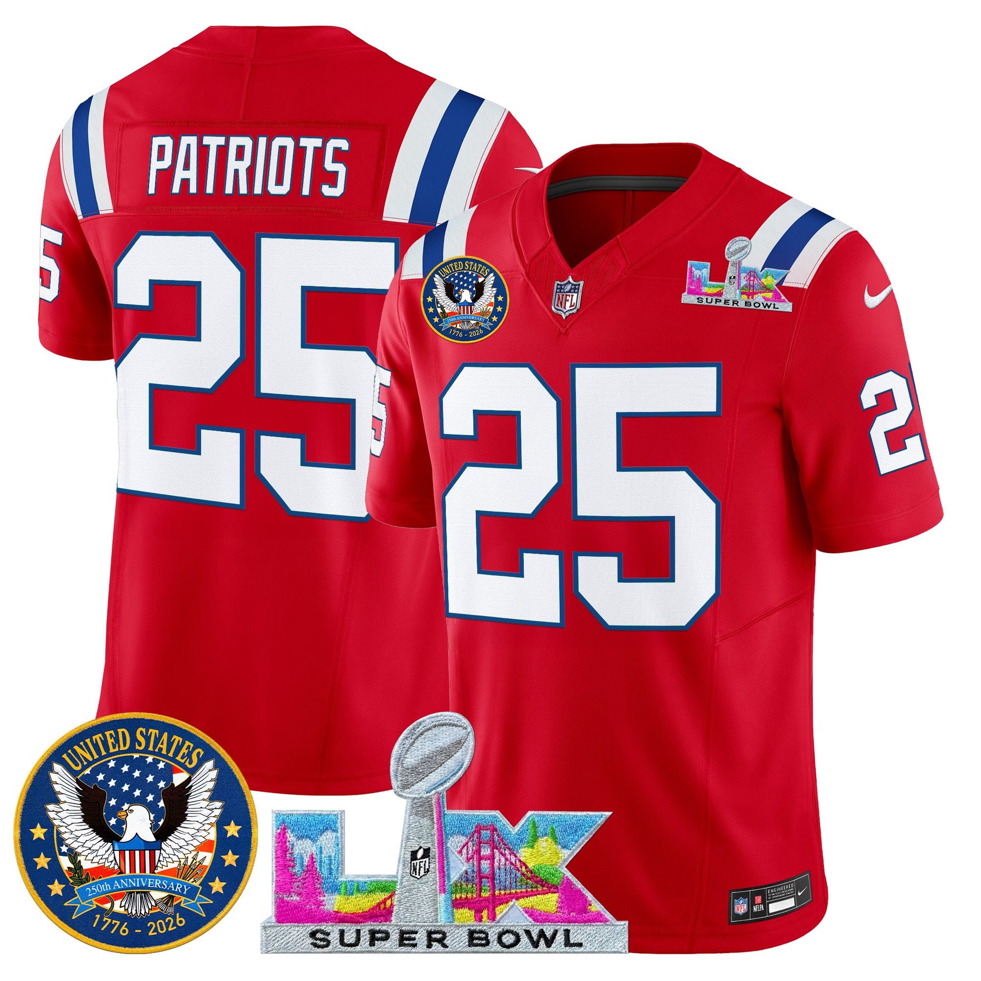 Red - #25 Patriots