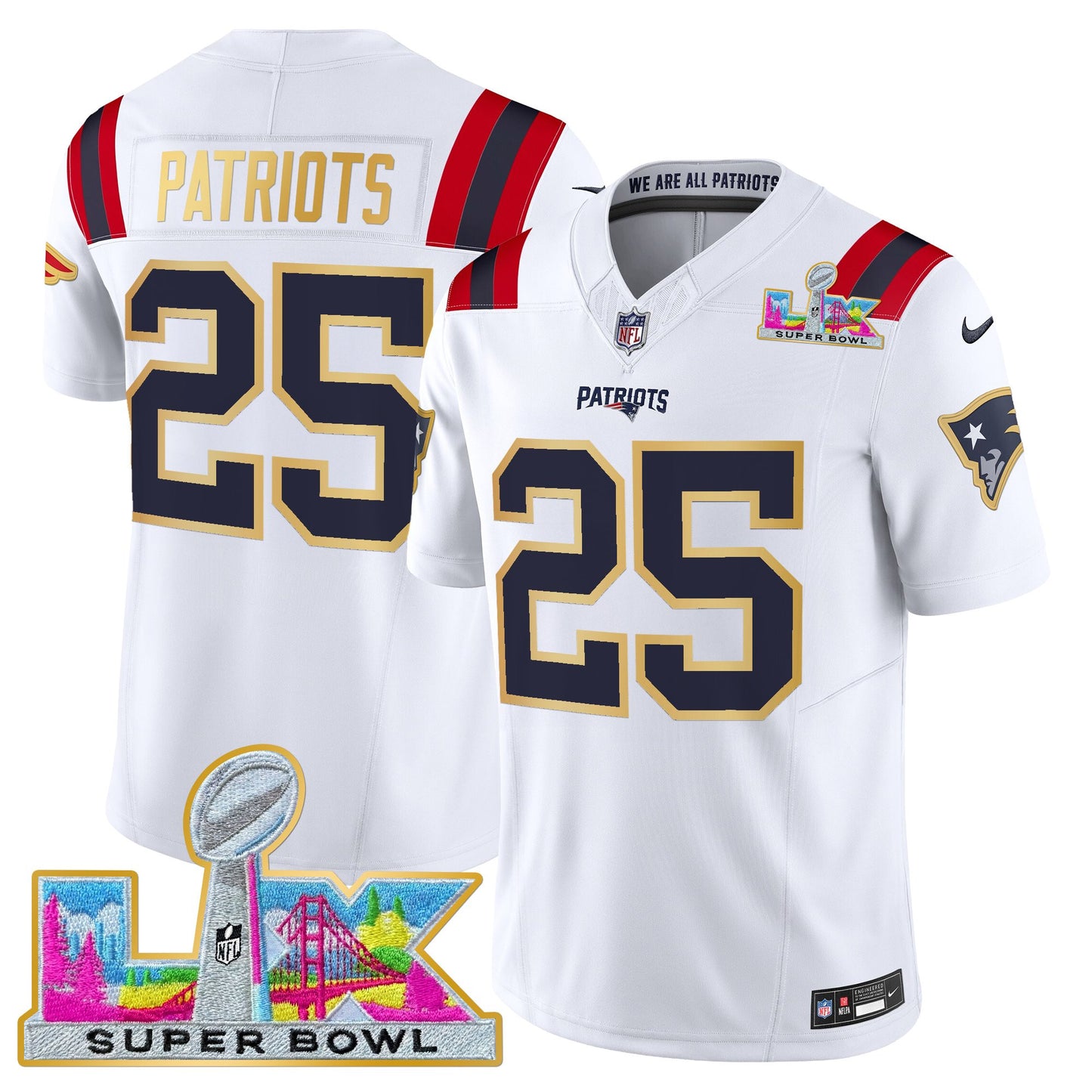 White - #25 Patriots