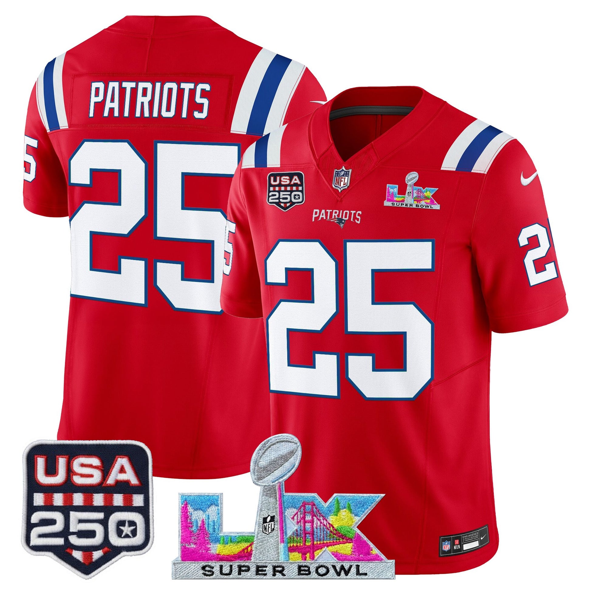 Red - #25 Patriots