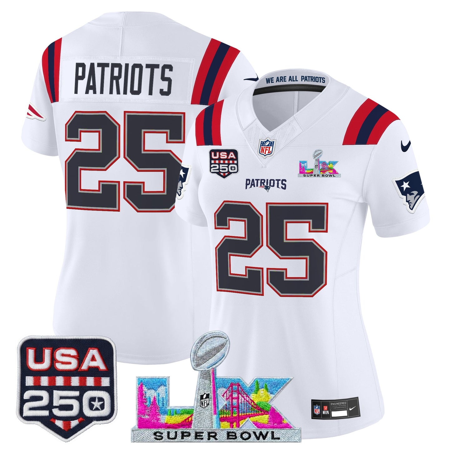 White - #25 Patriots