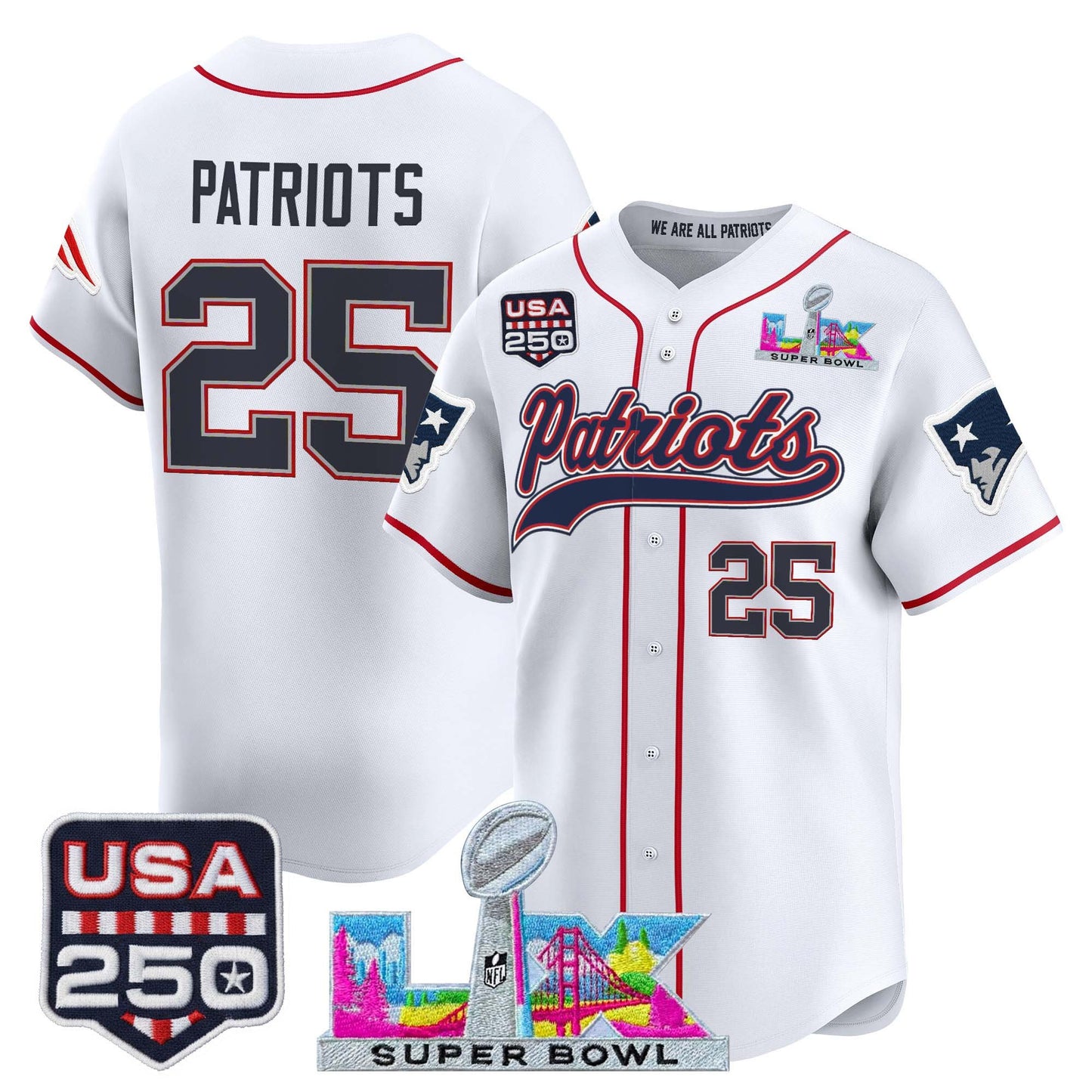 White - #25 Patriots