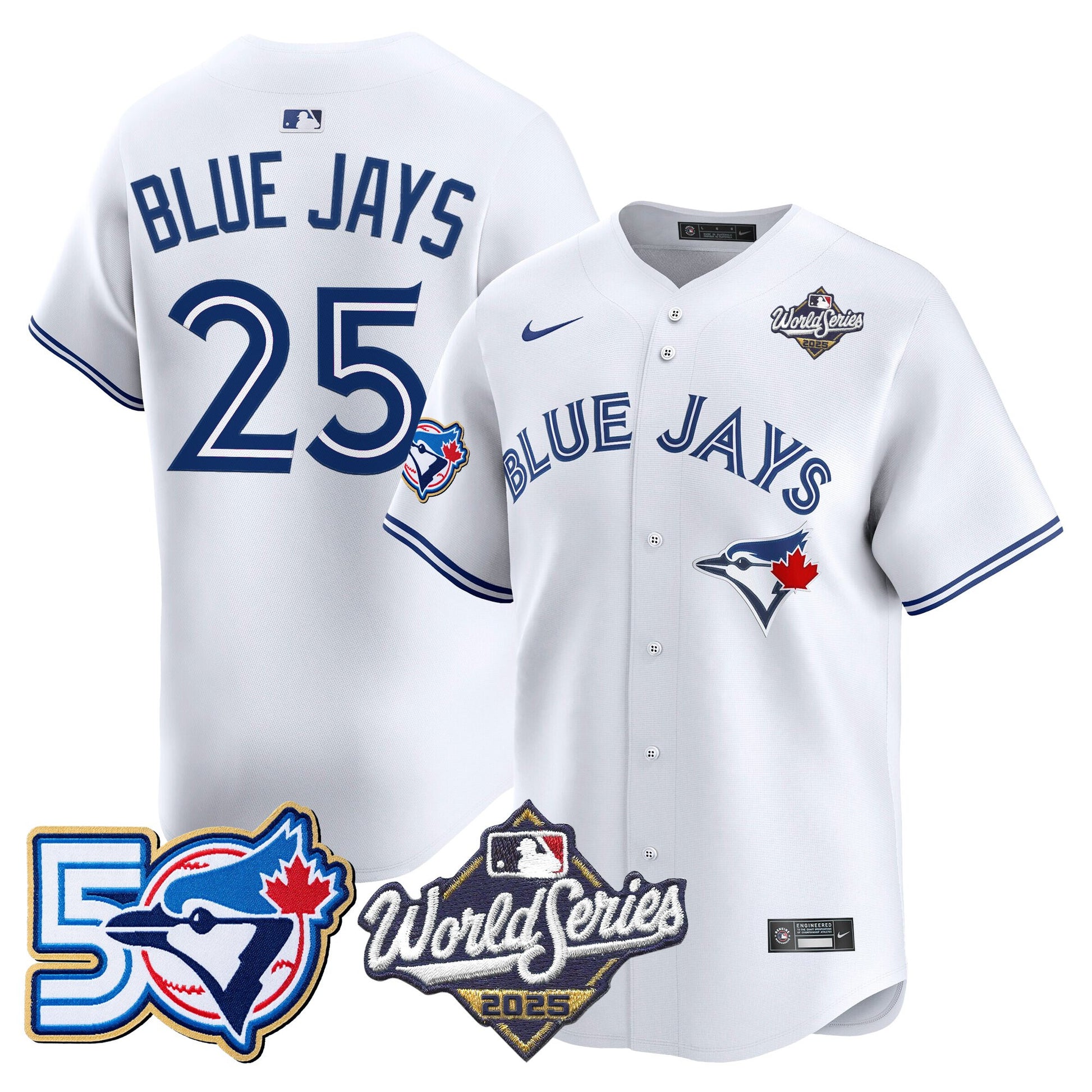 White - #25 Blue Jays