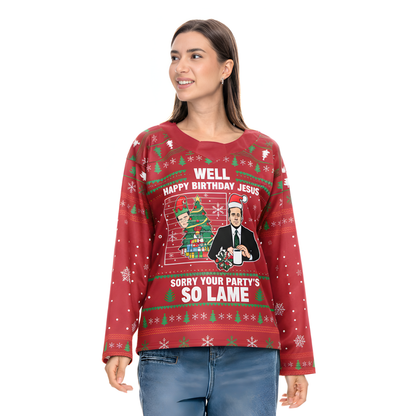 The Office Michael Scott ‘Happy Birthday Jesus’ Christmas Hockey Jersey