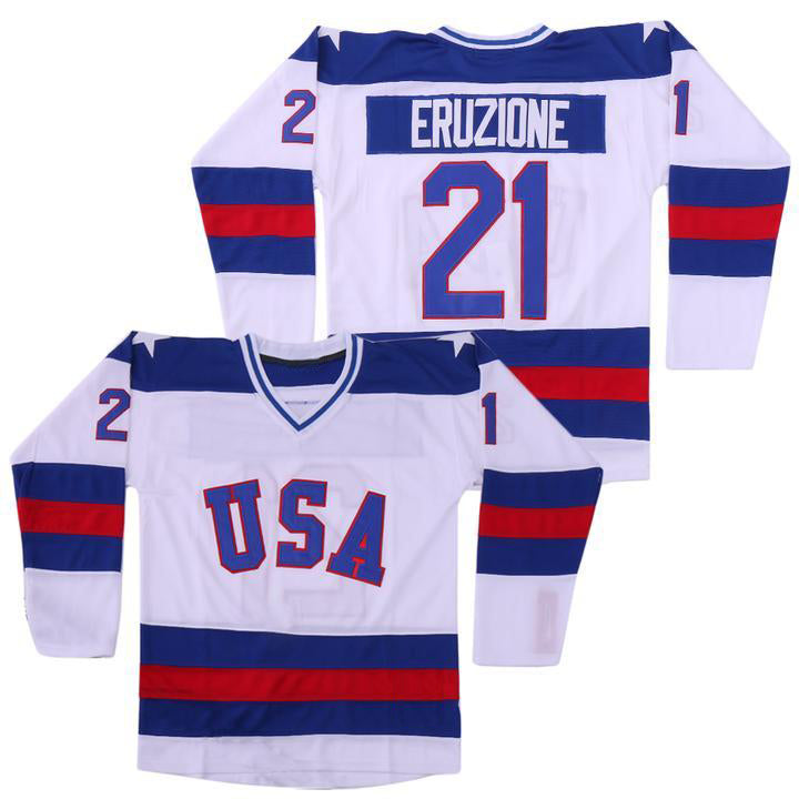 USA Miracle On Ice Mike Eruzione Hockey Jersey