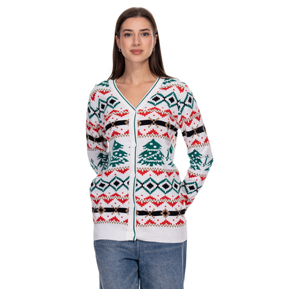 Knitted Button up Christmas Sweater