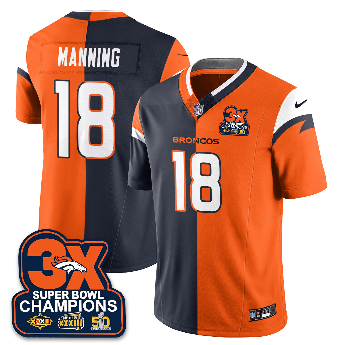 Navy Orange - Peyton Manning - 18