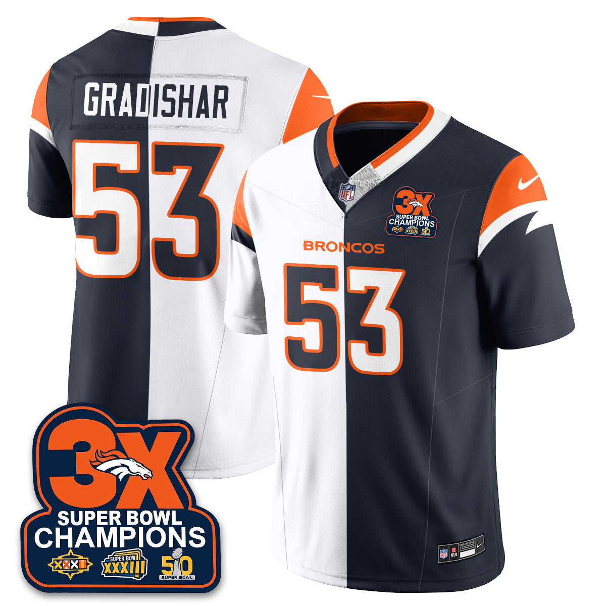 Navy White - Randy Gradishar - 53