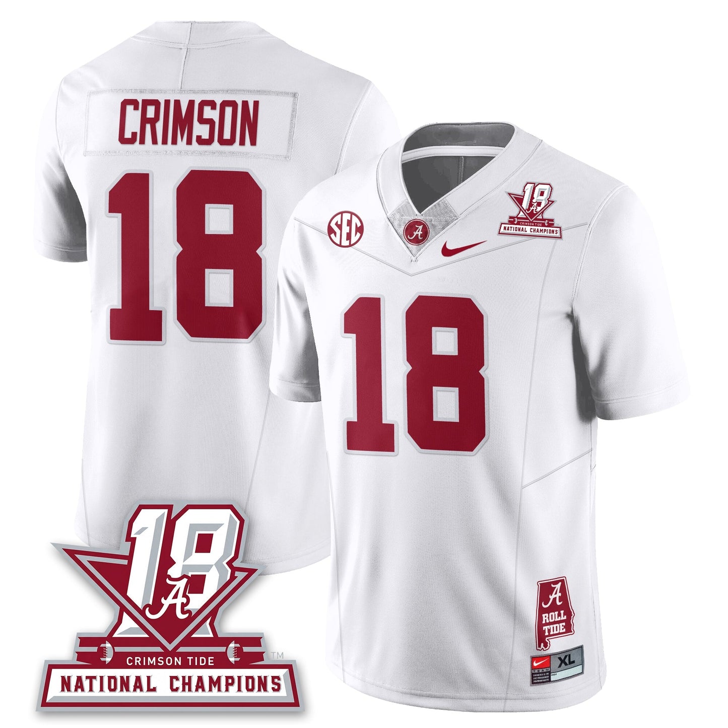 White - Crimson - 18
