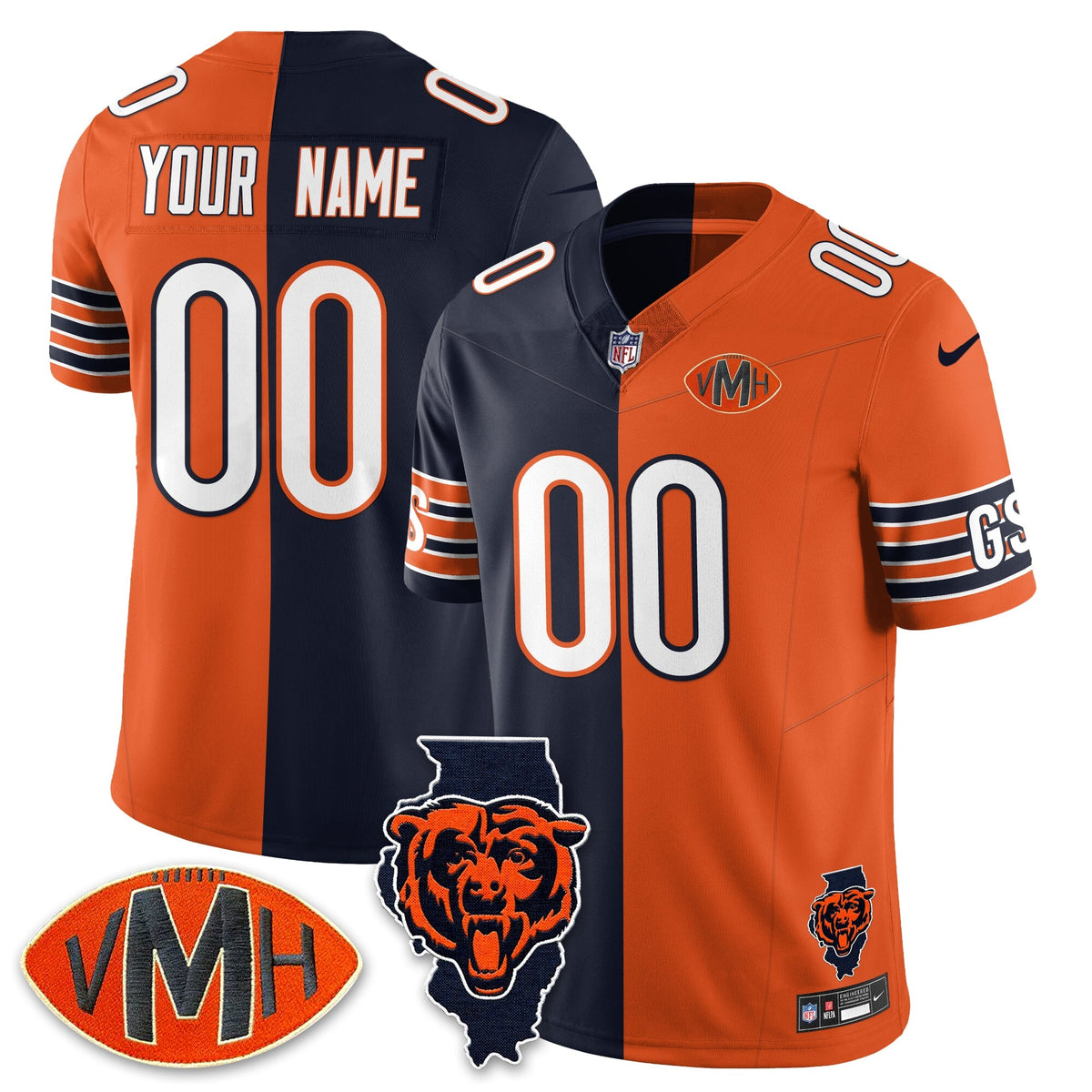 Honor Halas McCaskey Split Jersey