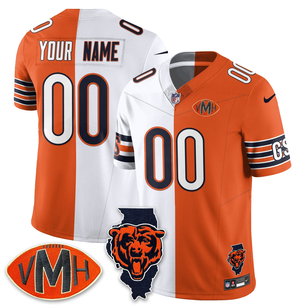 Honor Halas McCaskey Split Jersey