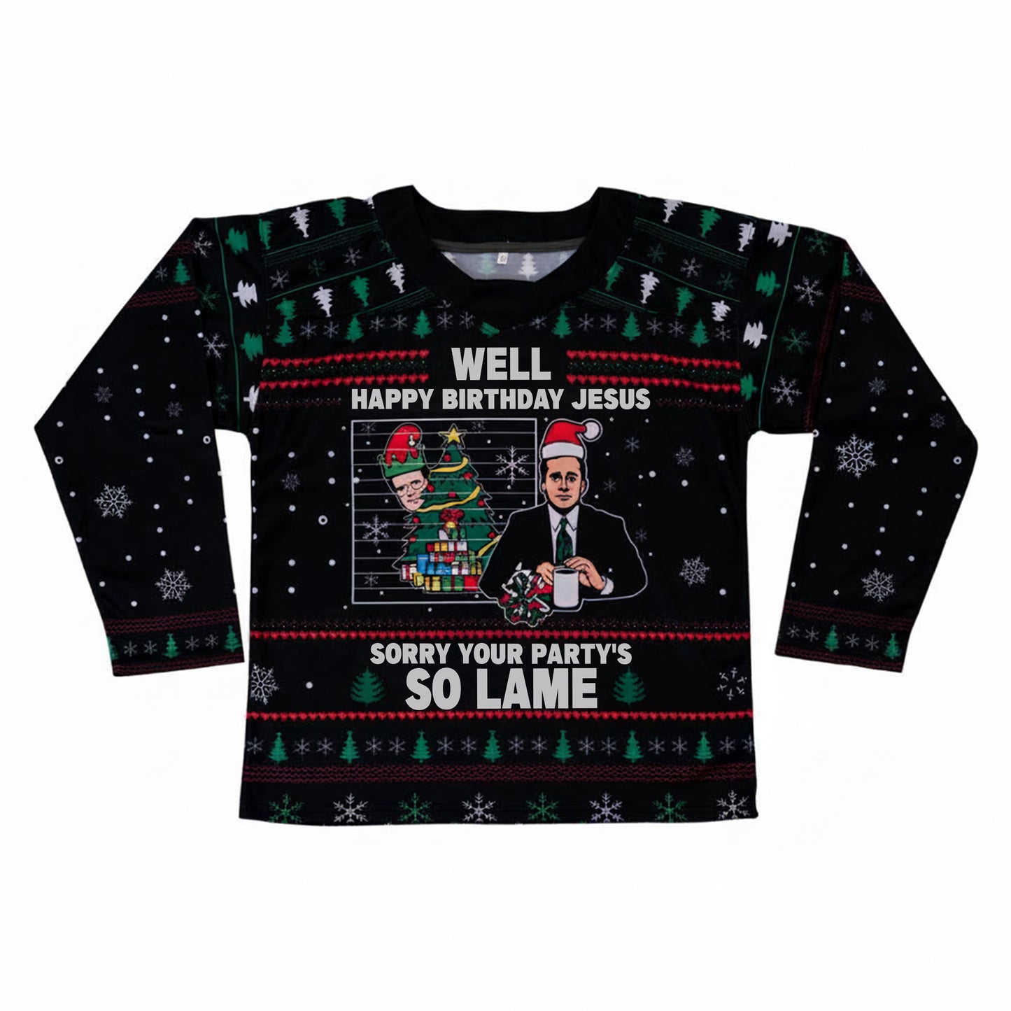 The Office Michael Scott ‘Happy Birthday Jesus’ Christmas Hockey Jersey