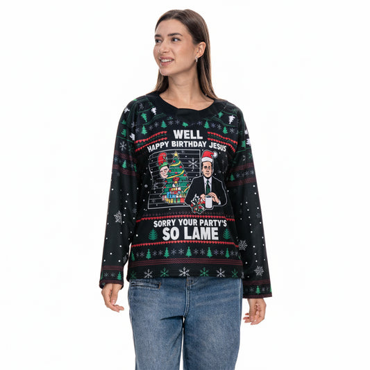 The Office Michael Scott ‘Happy Birthday Jesus’ Christmas Hockey Jersey