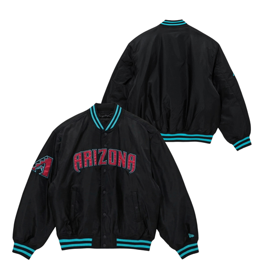 Diamondbacks Throwback Satin Bomber – (Pre order Ships in 2-4 weeks)