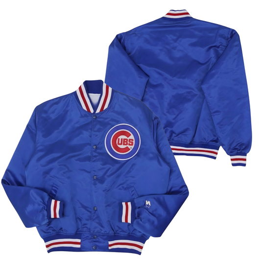 Cubs Throwback Satin Bomber – (Pre order Ships in 2-4 weeks)