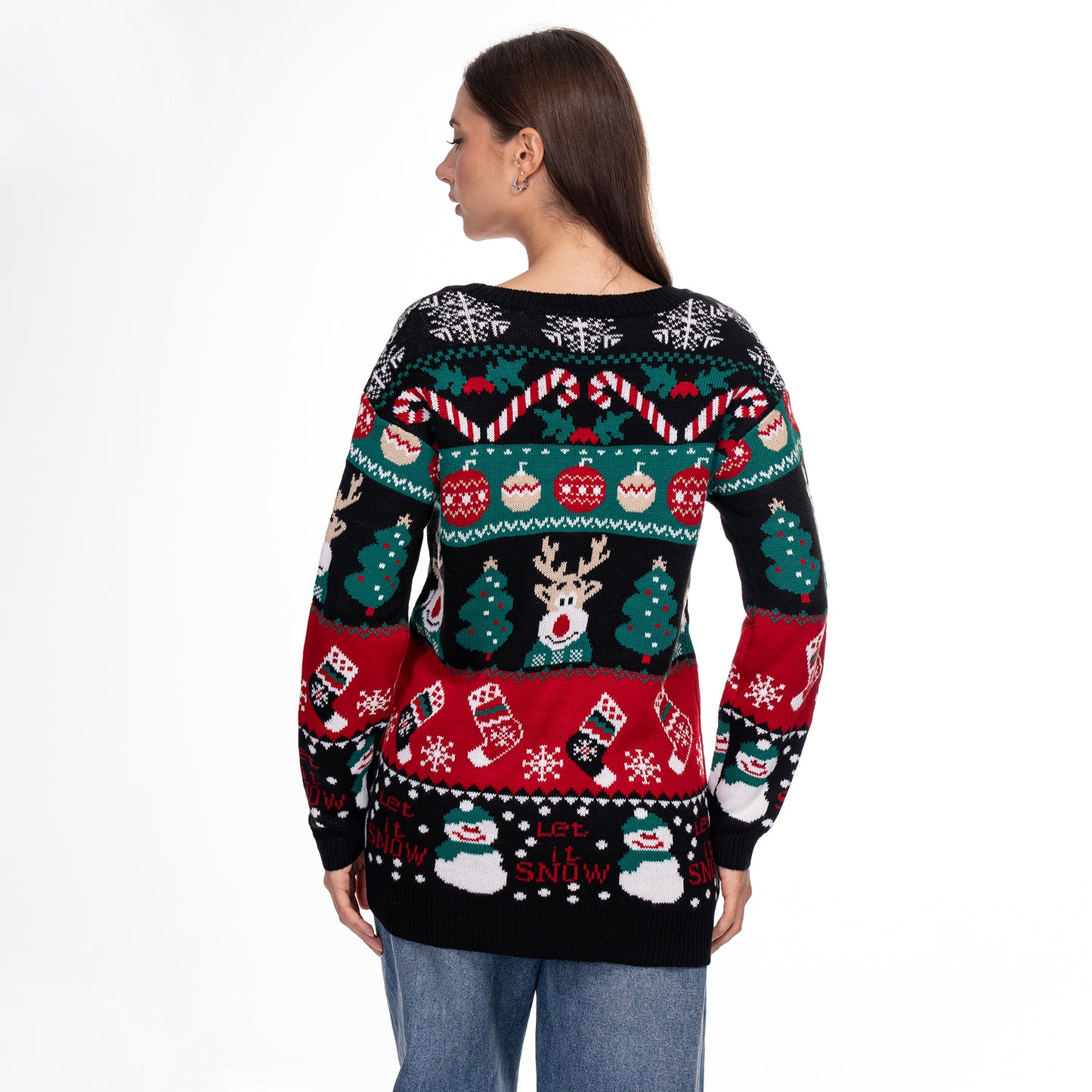 Knitted Button up Christmas Sweater