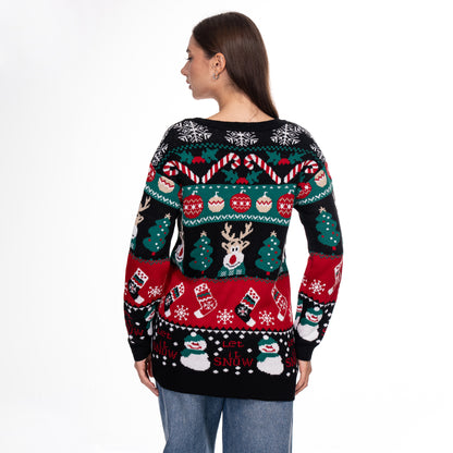 Knitted Button up Christmas Sweater