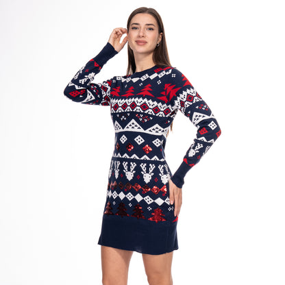 Christmas knitted short dress
