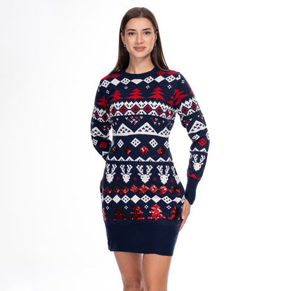 Christmas knitted short dress
