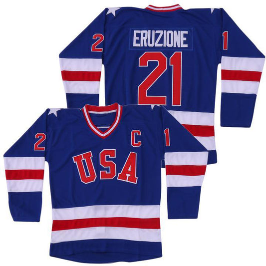 USA Miracle On Ice Mike Eruzione Hockey Jersey