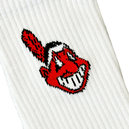 Indians White Crew Socks