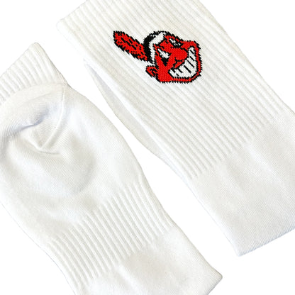 Indians White Crew Socks