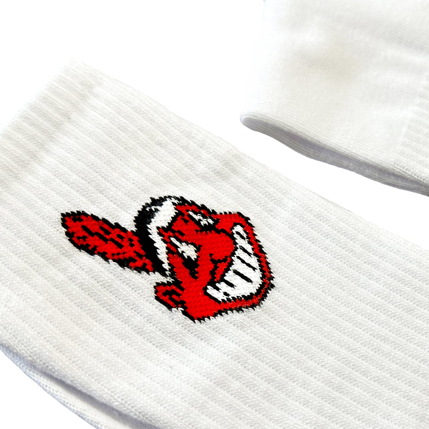 Indians White Crew Socks