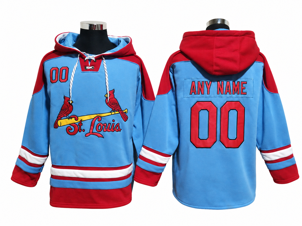Light Blue / Red Hoodie Custom