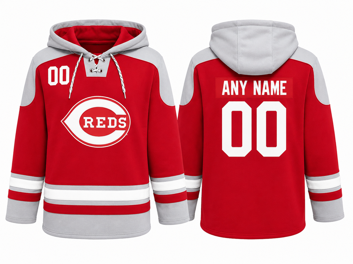 Red / Light Gray / White Hoodie Custom