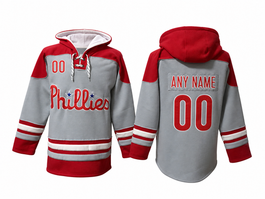 Gray / Red / White Hoodie Custom