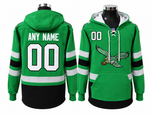 Bright Green/Black/White Hoodie Custom