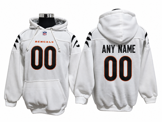 White/Black/Orange Hoodie Custom