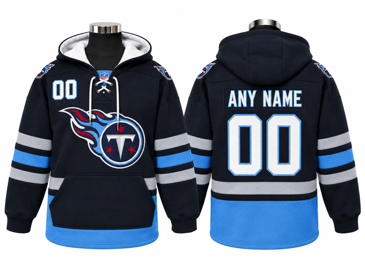 Black/Light Blue/White Hoodie Custom