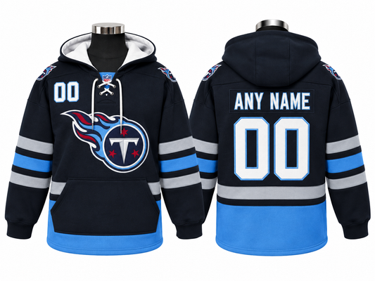 Black/Light Blue/White Hoodie Custom