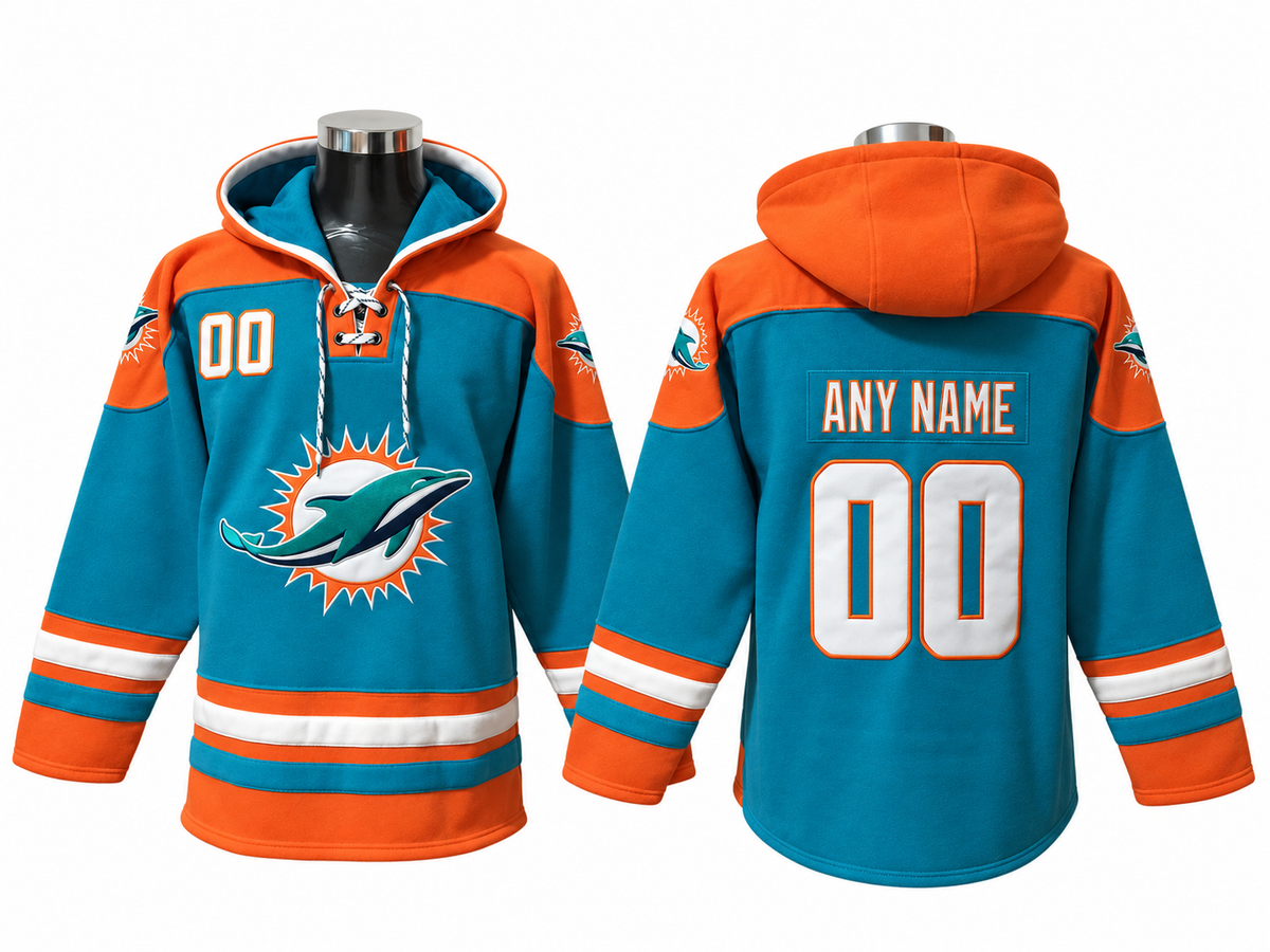 Aqua/Orange/White Hoodie Custom