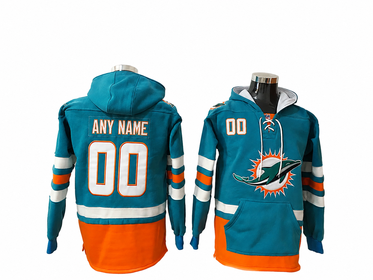 Aqua/Orange/White Hoodie Custom