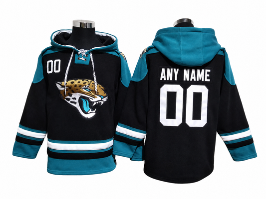 Black/Teal/White Hoodie Custom
