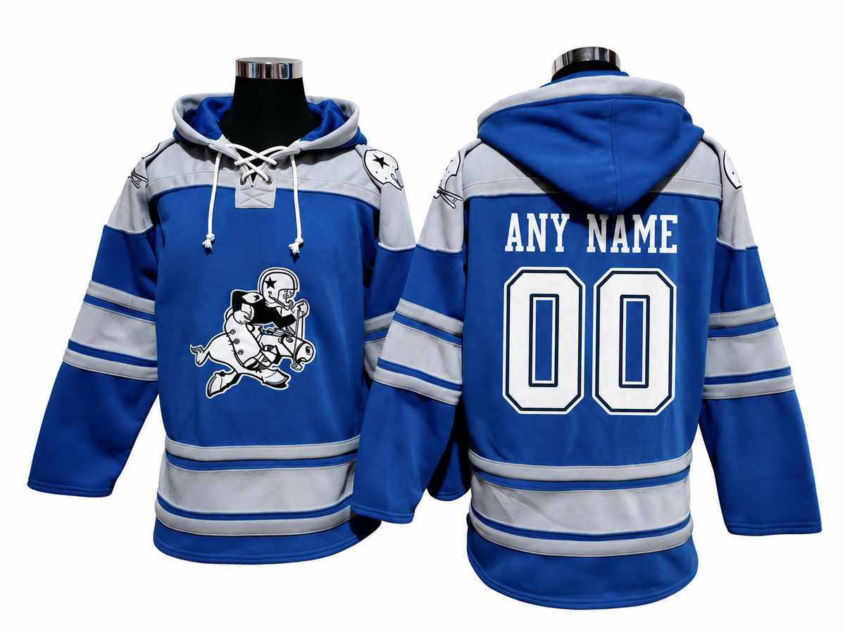 Royal Blue/Gray/White Hoodie Custom