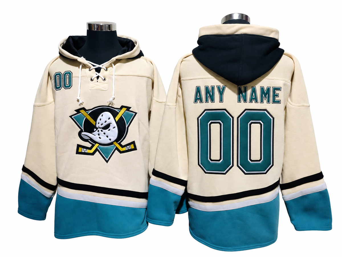 White/Teal Hoodie Custom
