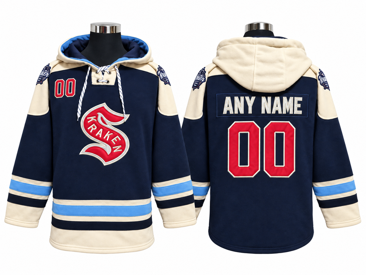 White/Navy Hoodie Custom
