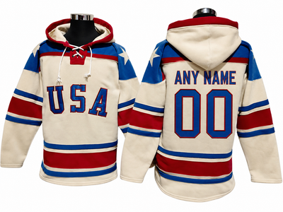 Cream/Red/Blue Hoodie Custom