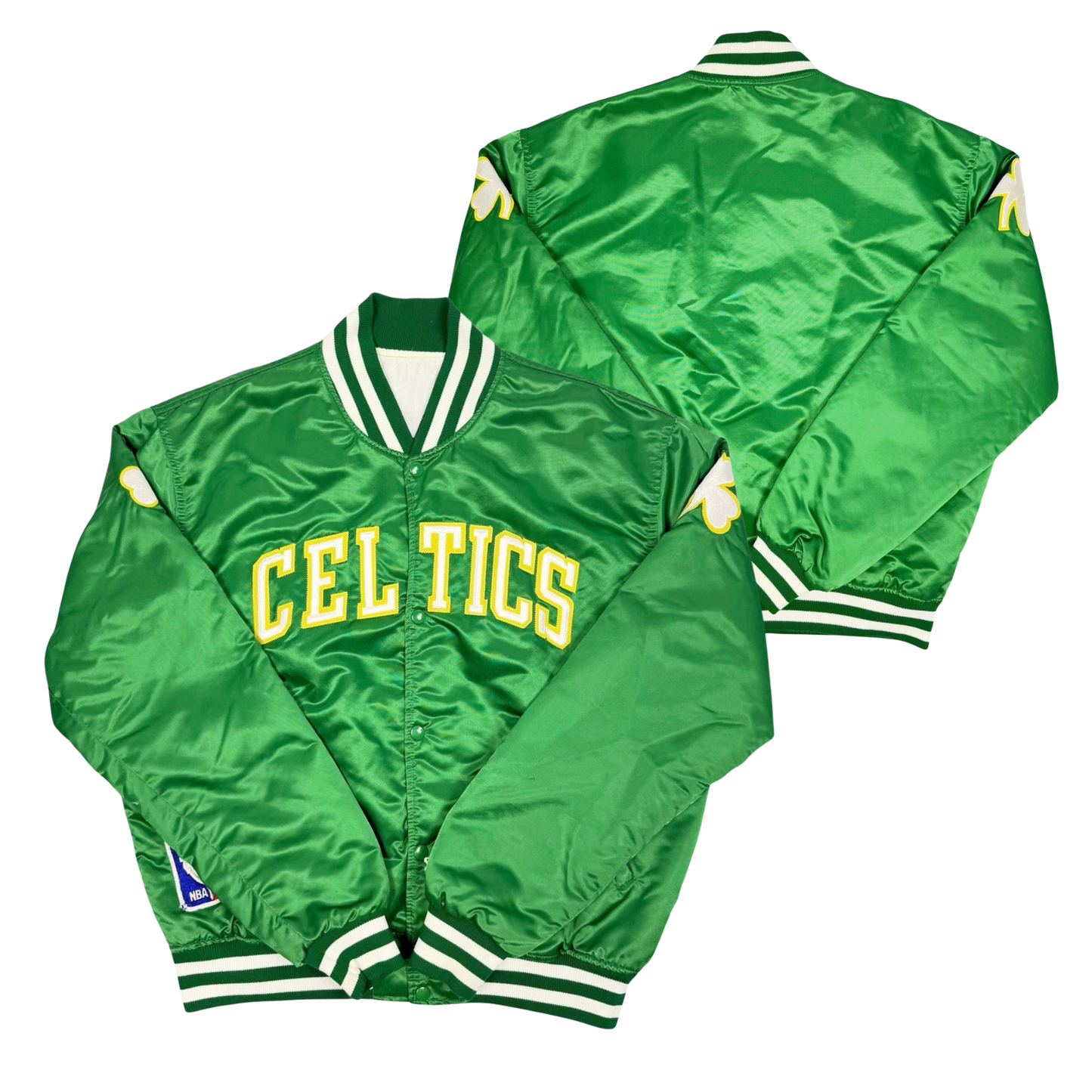 Celtics Throwback Satin Bomber – (Pre order Ships in 3-6 weeks)