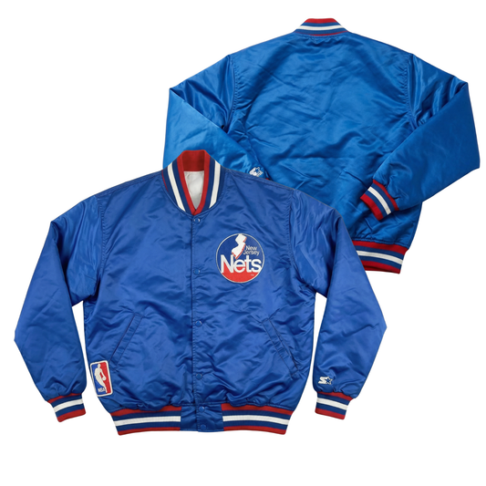 Nets Throwback Satin Bomber – (Pre order Ships in 3-6 weeks)
