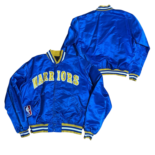 Warriors Throwback Satin Bomber – (Pre order Ships in 3-6 weeks)
