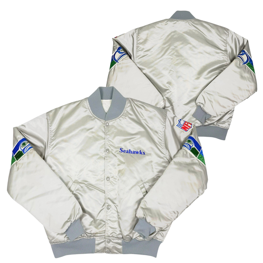 Seahawks Throwback Satin Bomber – (Pre order Ships in 3-6 weeks)
