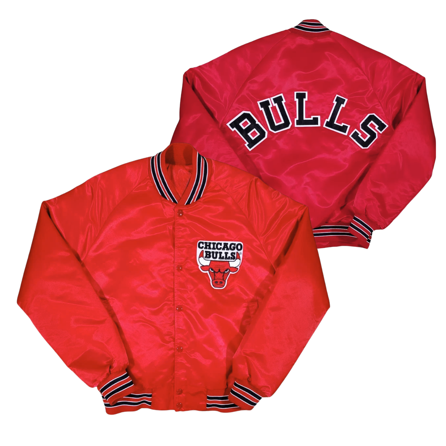 Bulls Throwback Satin Bomber – (Pre order Ships in 3-6 weeks)